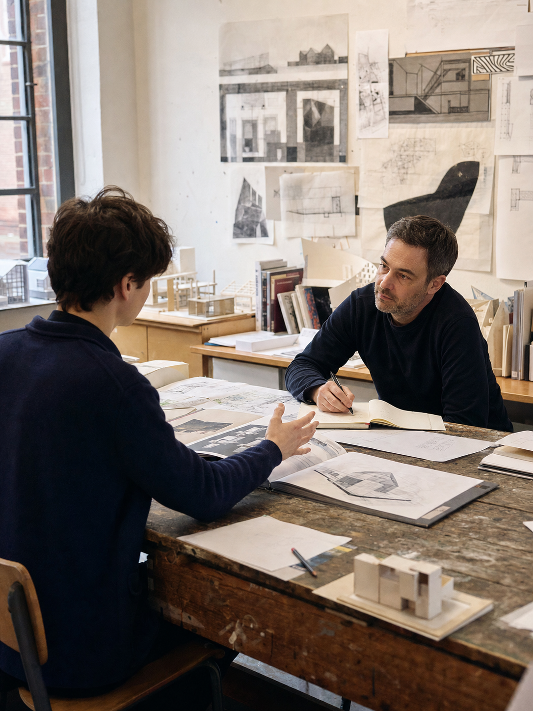 Architecture applicant taking part in a supportive mock interview