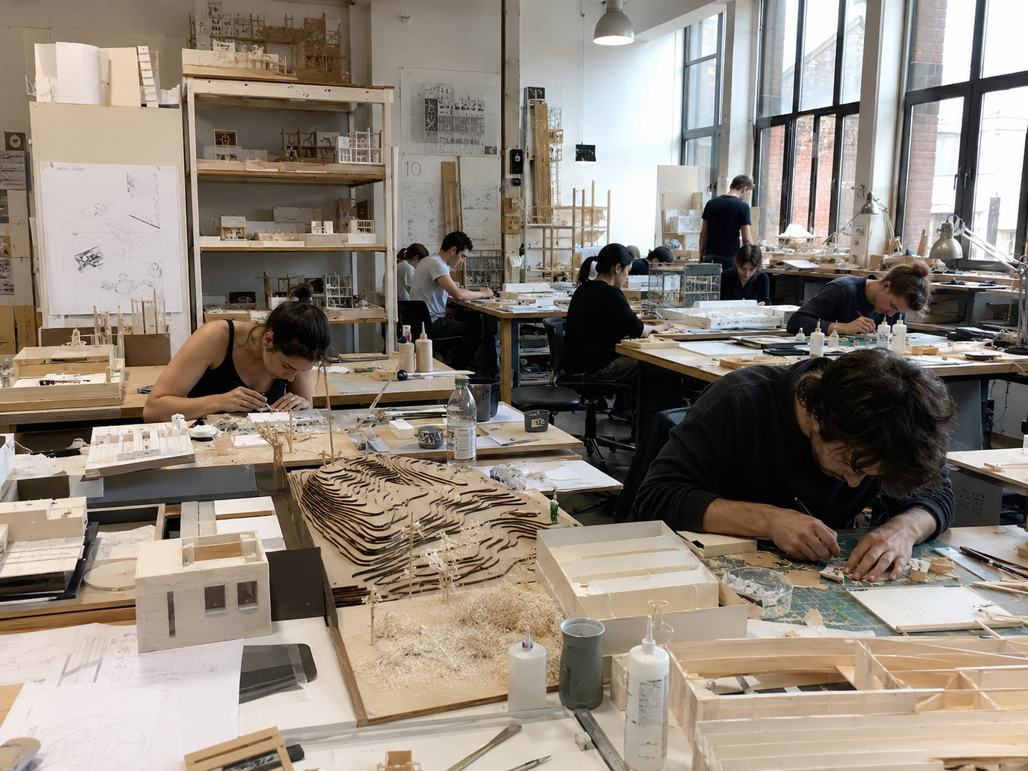 Physical model making and architectural drawing